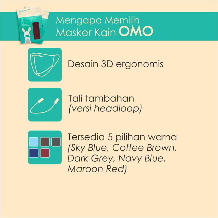 OMO Reusable Premium Fabric Mask - Selka Type