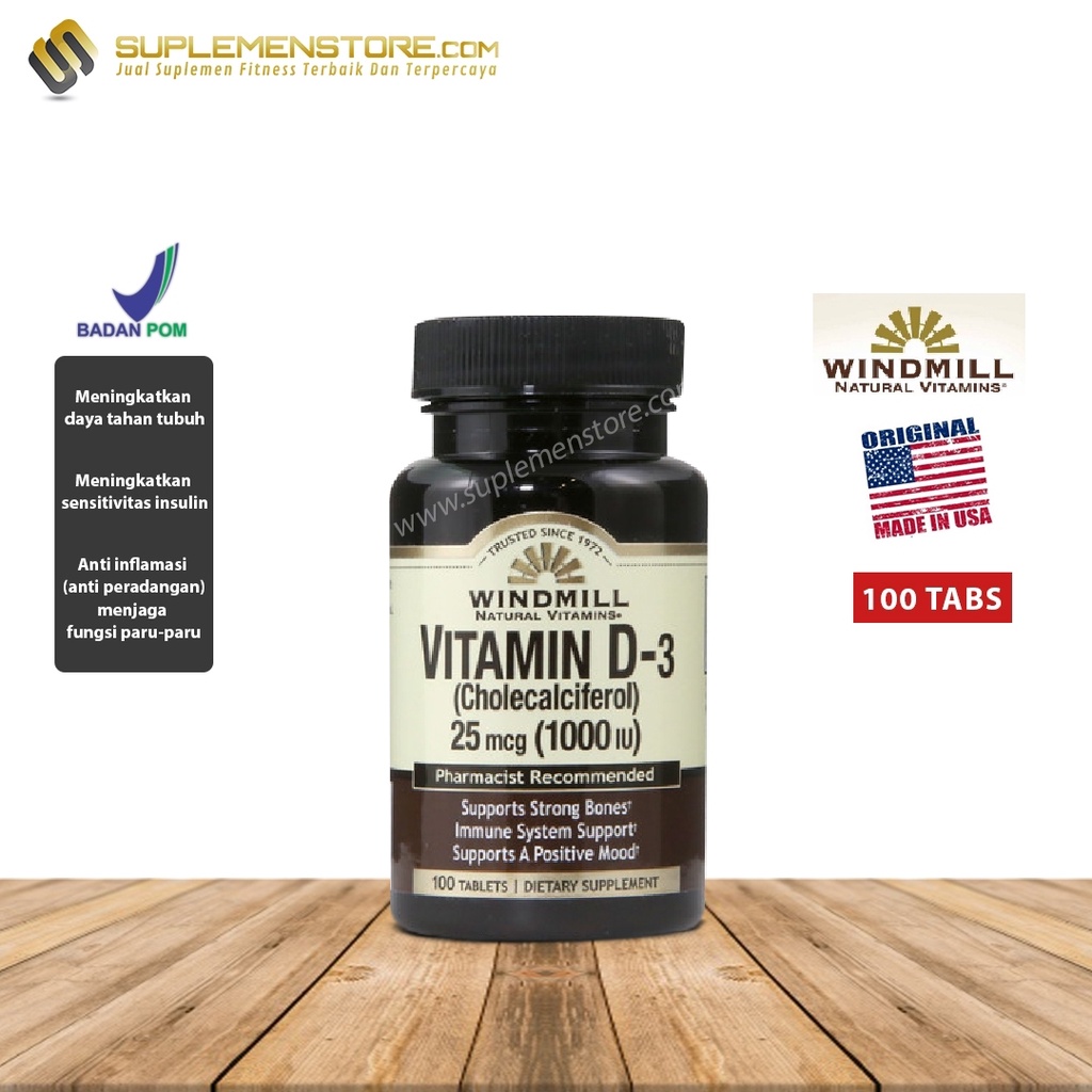 Windmill Vitamin D-3 1000 IU 100 Tablet Vitamin D