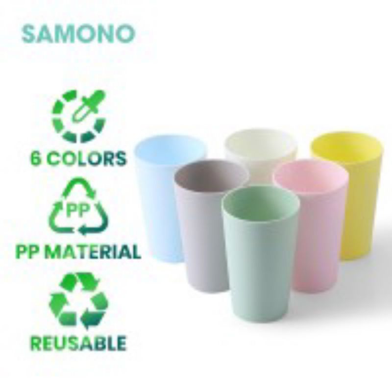 SAMONO W-03) 1SET ISI 6PCS GELAS WARNA STYLISH TABLEWARE