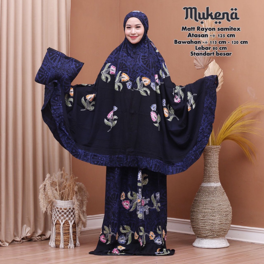 Mukena Batik Cap Encim Asli Pekalongan Bahan Rayon Super Mukenah Dewasa