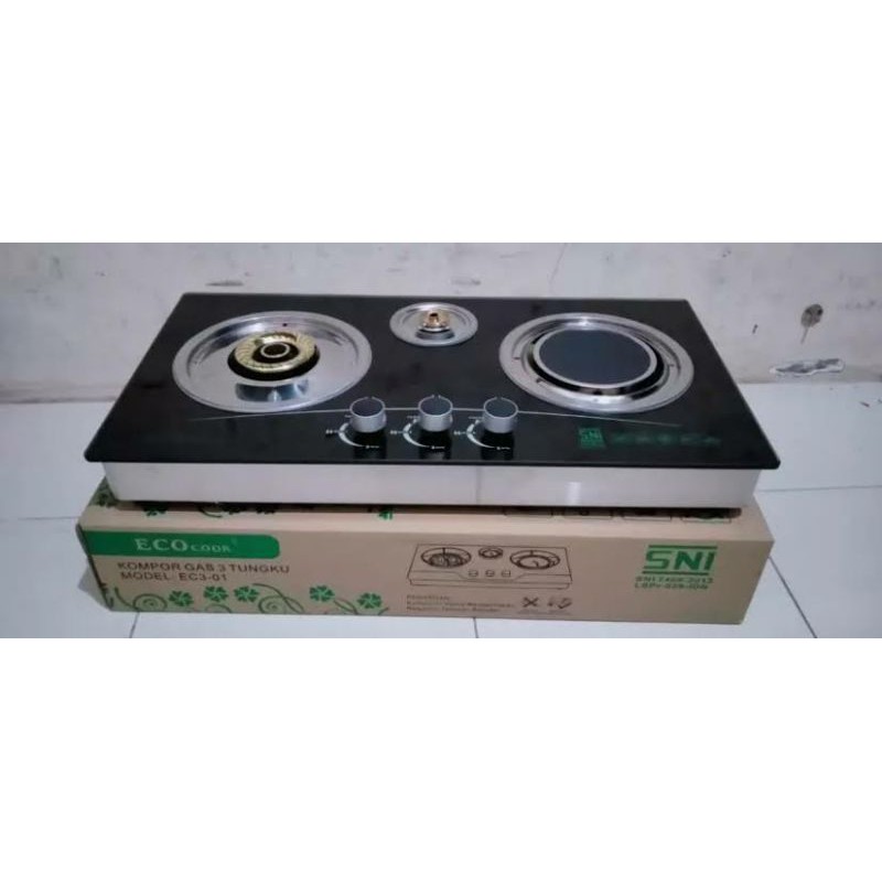 Kompor Kaca Tanam 3 Tungku Eco Cook EC 3-01