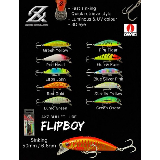 AXZ BULLET LURE FLIPBOY 5cm minnow UL sinking