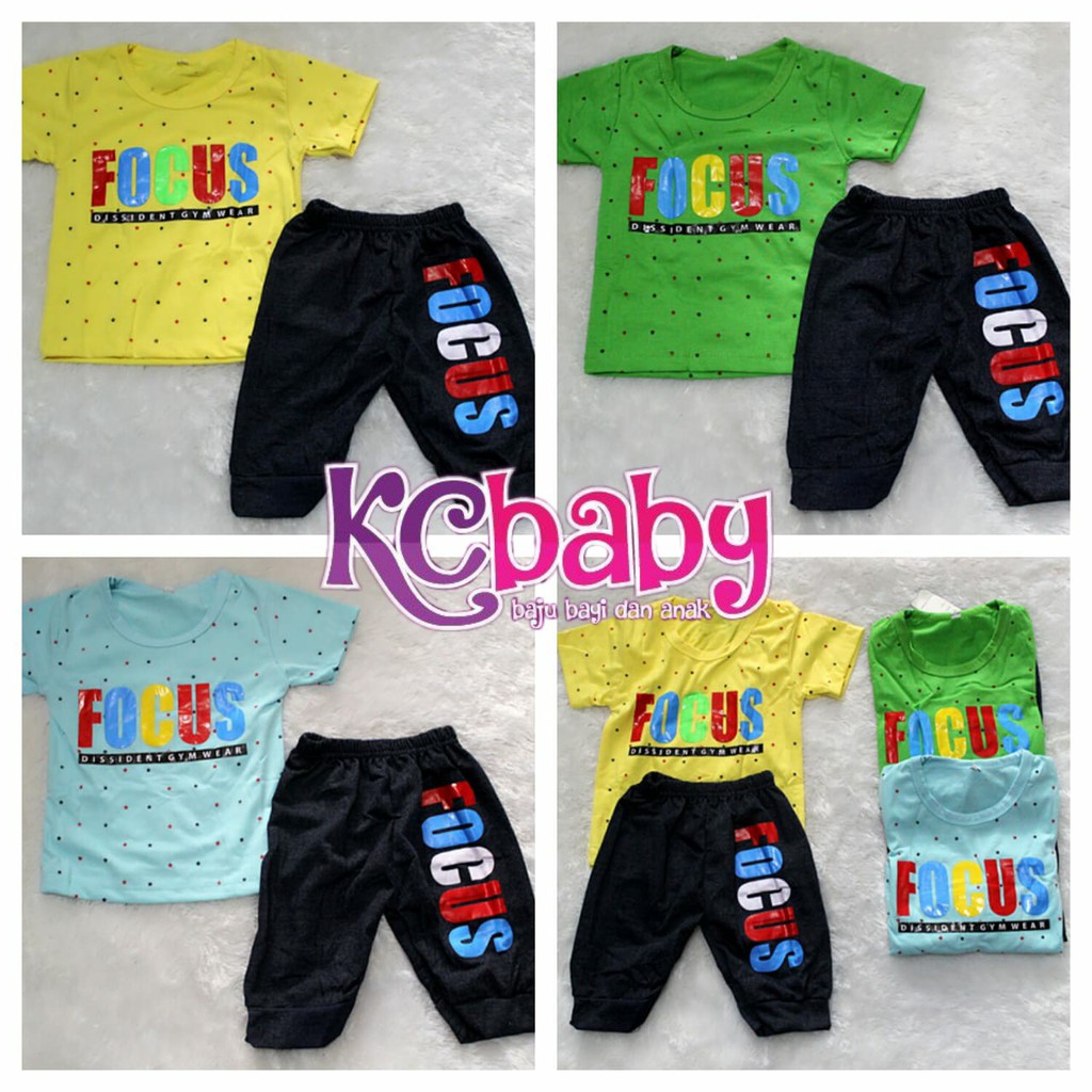 Setelan Baju Anak - Baju Anak - Kaos Anak - Motif Fokus