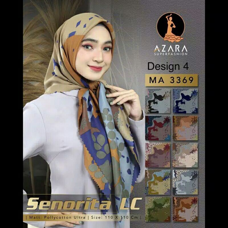 Senorita Lc Azara / Hijab Segiempat Motif Laser Cut