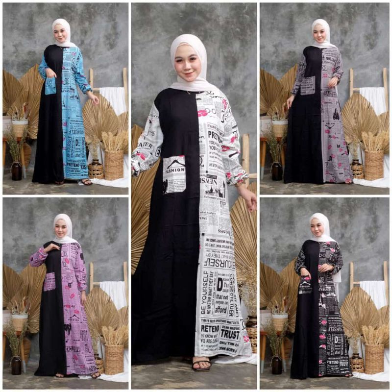 PROMO BISA COD GAMIS KORAN LIPSTICK FASHION WANITA REMAJA SYAR'I