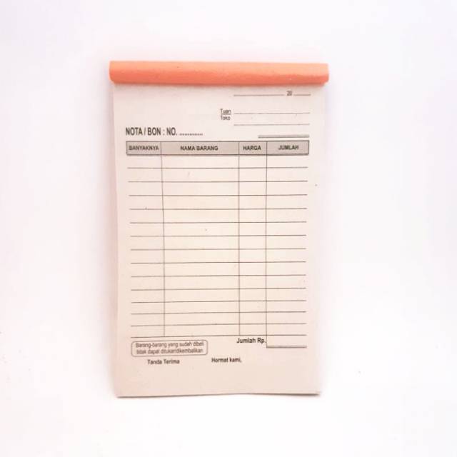 

NOTA BURAM ukuran 1/4 FOLIO TANPA RANGKAP