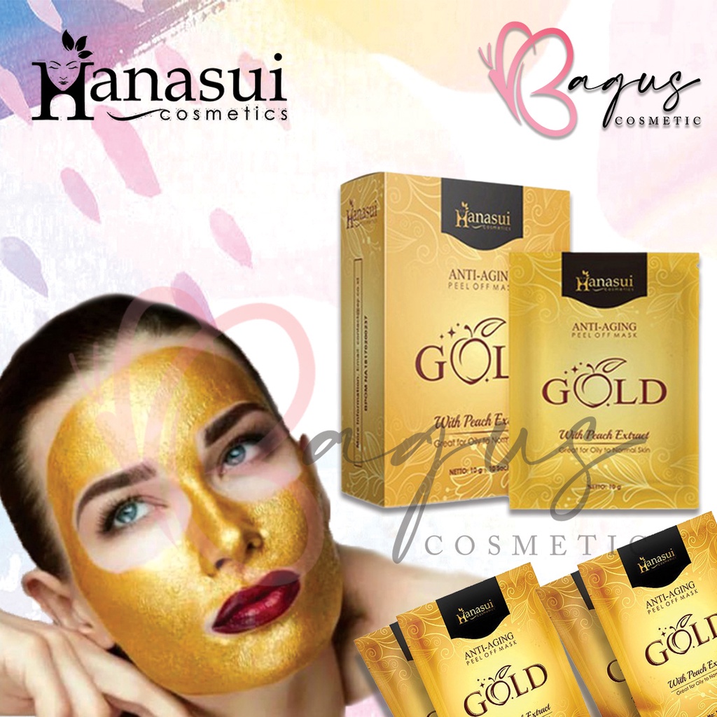 ⭐BAGUS⭐ [GOLD] NATURGO Masker Gold Anti Aging By Hanasui 10gr | Maske Wajah Peel Off