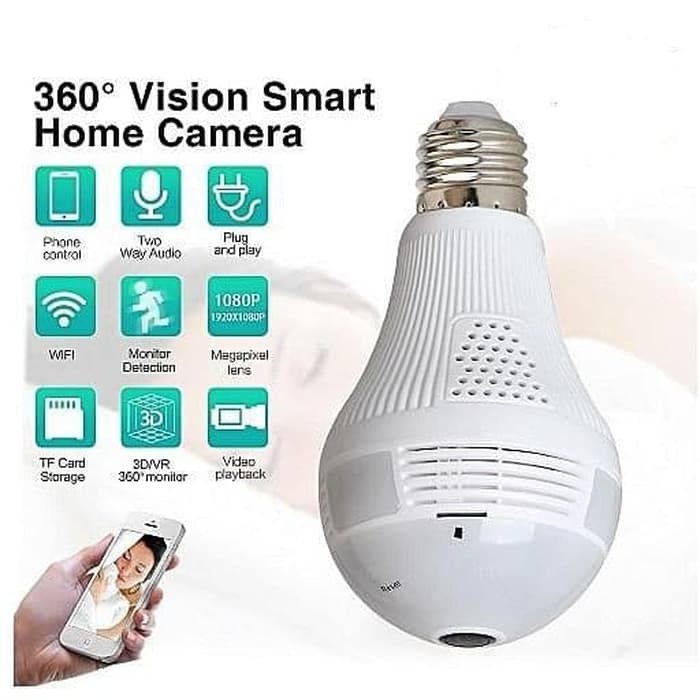 camera bohlam led / IP camera bohlam lampu wireless wifi full HD