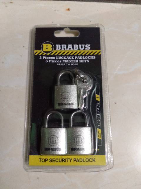 Gembok koper master key gembok tas brabus 3pcs