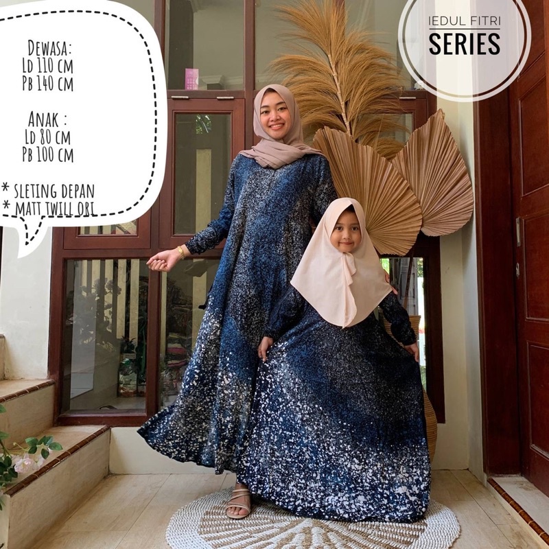 Gamis twill couple bunda &amp; anak