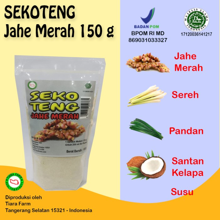 

Sekoteng Jahe Merah 150 g - Tiara Farm (BERKUALITAS)