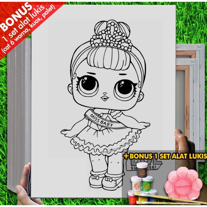 

Kanvas Lukis Anak LOL Surprise 30x40 cm Bonus 1 Set Alat Lukis MEL1082