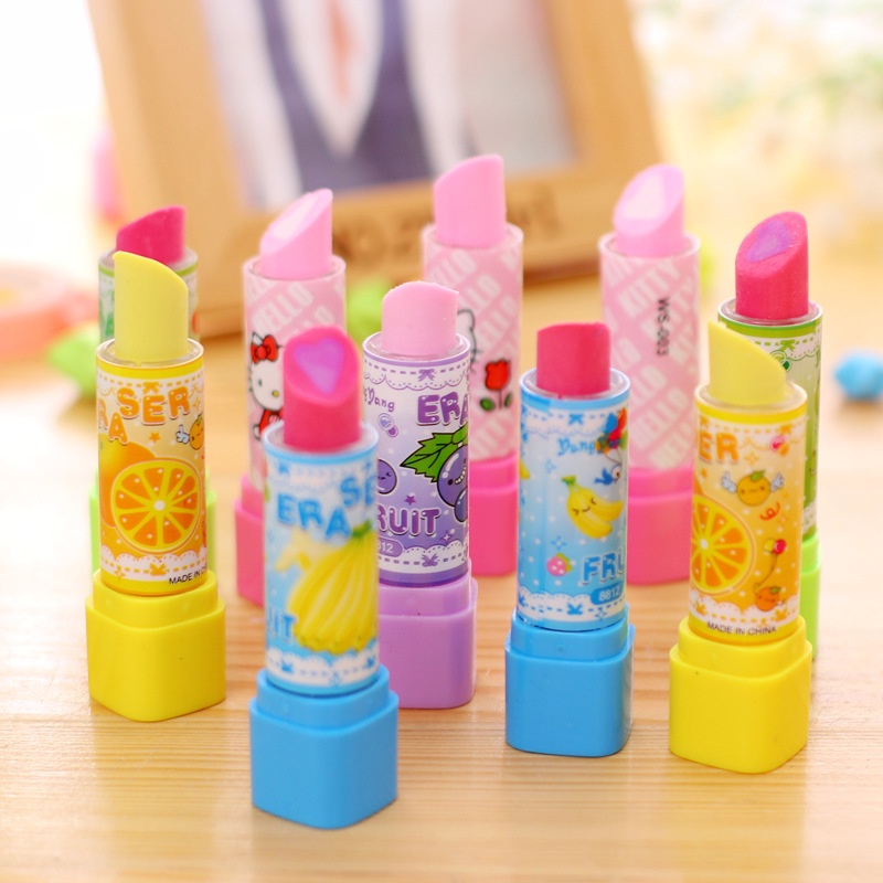 Penghapus Bentuk Lipstik Lucu Untuk Sekolah Anak