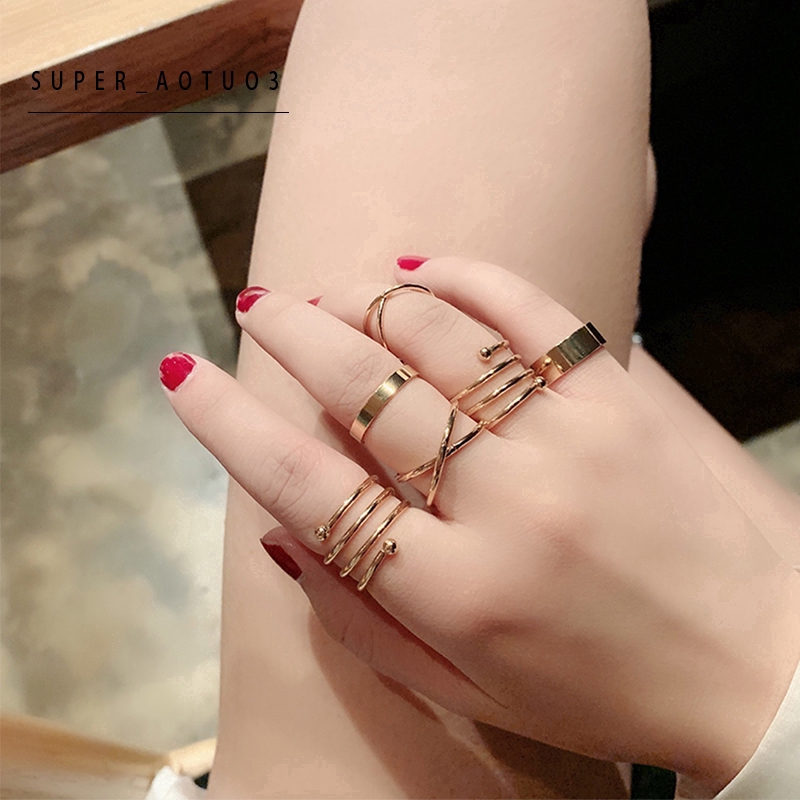 6pcs/set Cincin Gaya Korea Untuk Pernikahan