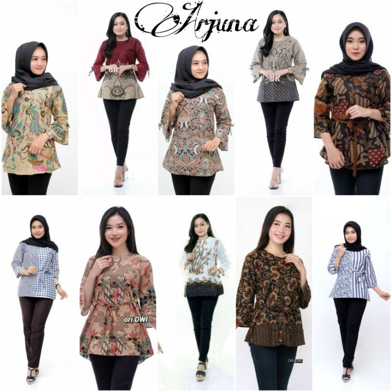 Tey-17 Batik Wanita Asj Sa Hrb026 Kenogo Kemeja Tosca Pendek