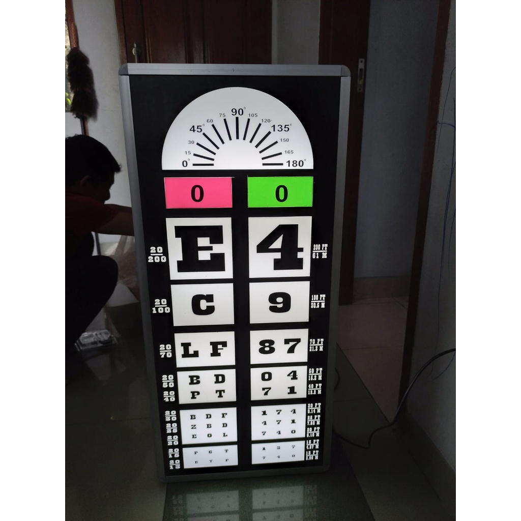 Snelen Chart Elektrik New With Remote / Alat Baca Tes Mata / Snellen Chart