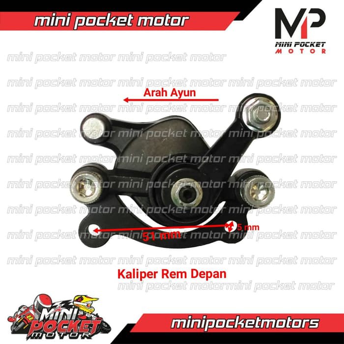 [Bisa COD] Kaliper Rem DEPAN STD Mini GP-Mini Trail-Mini ATV Goped 50cc Hitam Dijamin Asli KF-097