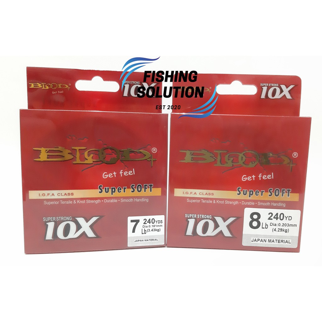 Senar Pancing Blood Super Soft 10x Super Strong