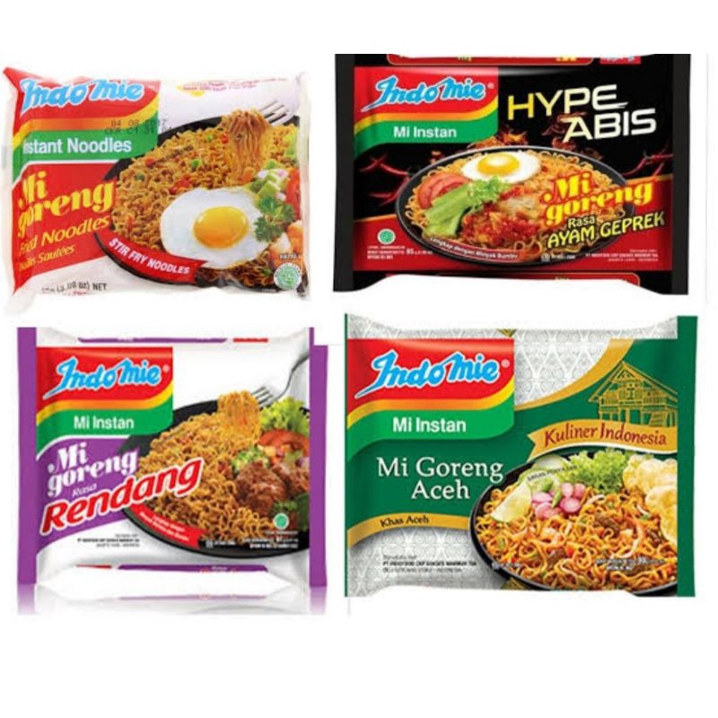 

Indomie goreng original / ayam geprek / Aceh / rendang