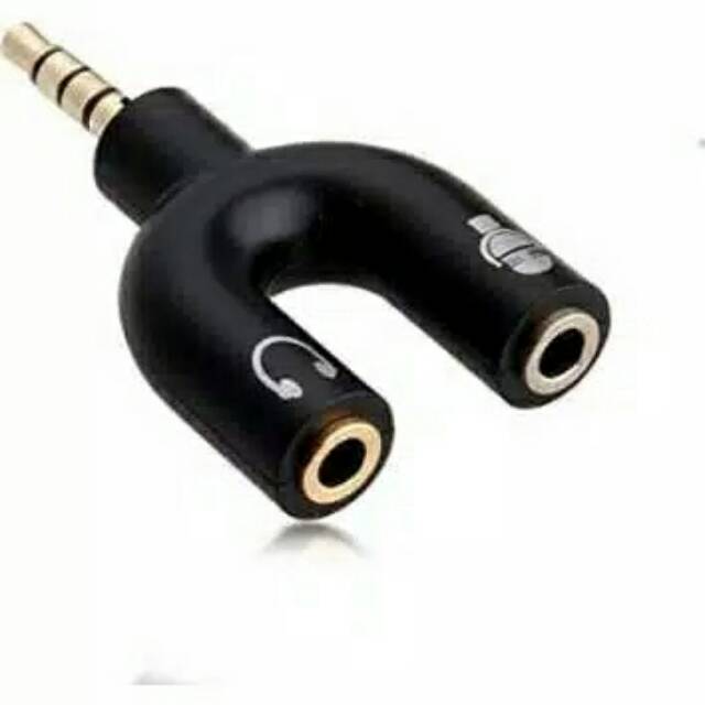 Audio Spliter U Shape Aux 2 in 1 3.5mm - Connector Male Female