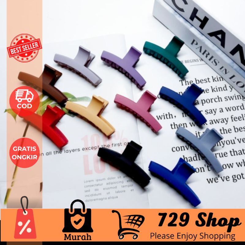 Jepit Korea Doff Premium Panjang Kotak Sedang 7 Cm Import Best Seller