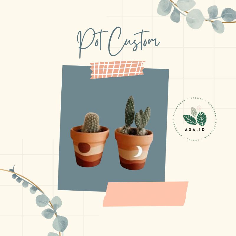 POT CUSTOM 8 CM | POT GERABAH | POT TANAH LIAT | POT CUSTOM | REQUEST GAMBAR | POT MEJA | POT AESTHE