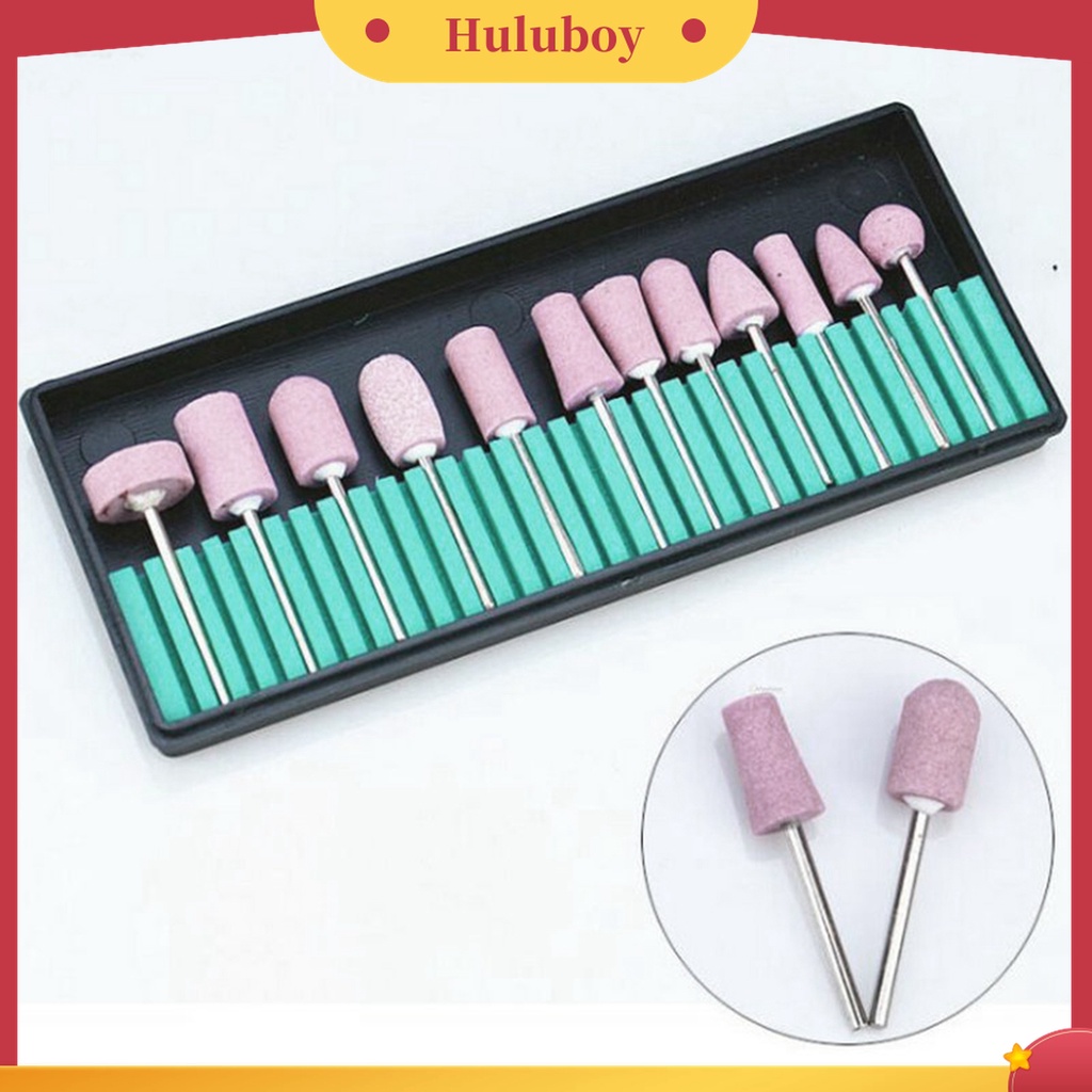 Huluboy Huluboy♡ 12 Pcs / Set Alat Kikir Kuku Bahan Batu Kuarsa Kekuatan Tinggi Untuk Manicure