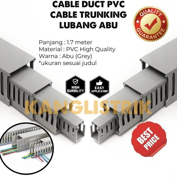 Kabel Duct Kabel Dak Lubang 32X45 Mm Pvc Abu.