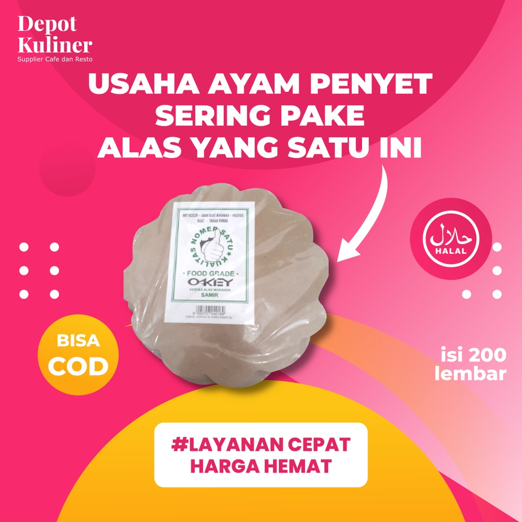 Kertas Ayam Penyet Bentuk Bunga 200 Lembar