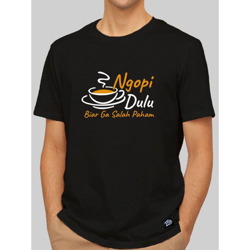 Jual Kaos Distro Bahan 100% Cotton combed 30s, Kaos pria sablon Kopi murah, kaos  kopi warung kaos