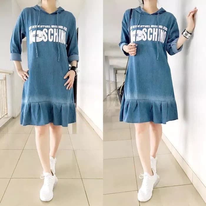 New Baju Dress Rok Wanita Cewek Pendek Bahan Jeans Levis Motif Terbaru Murah