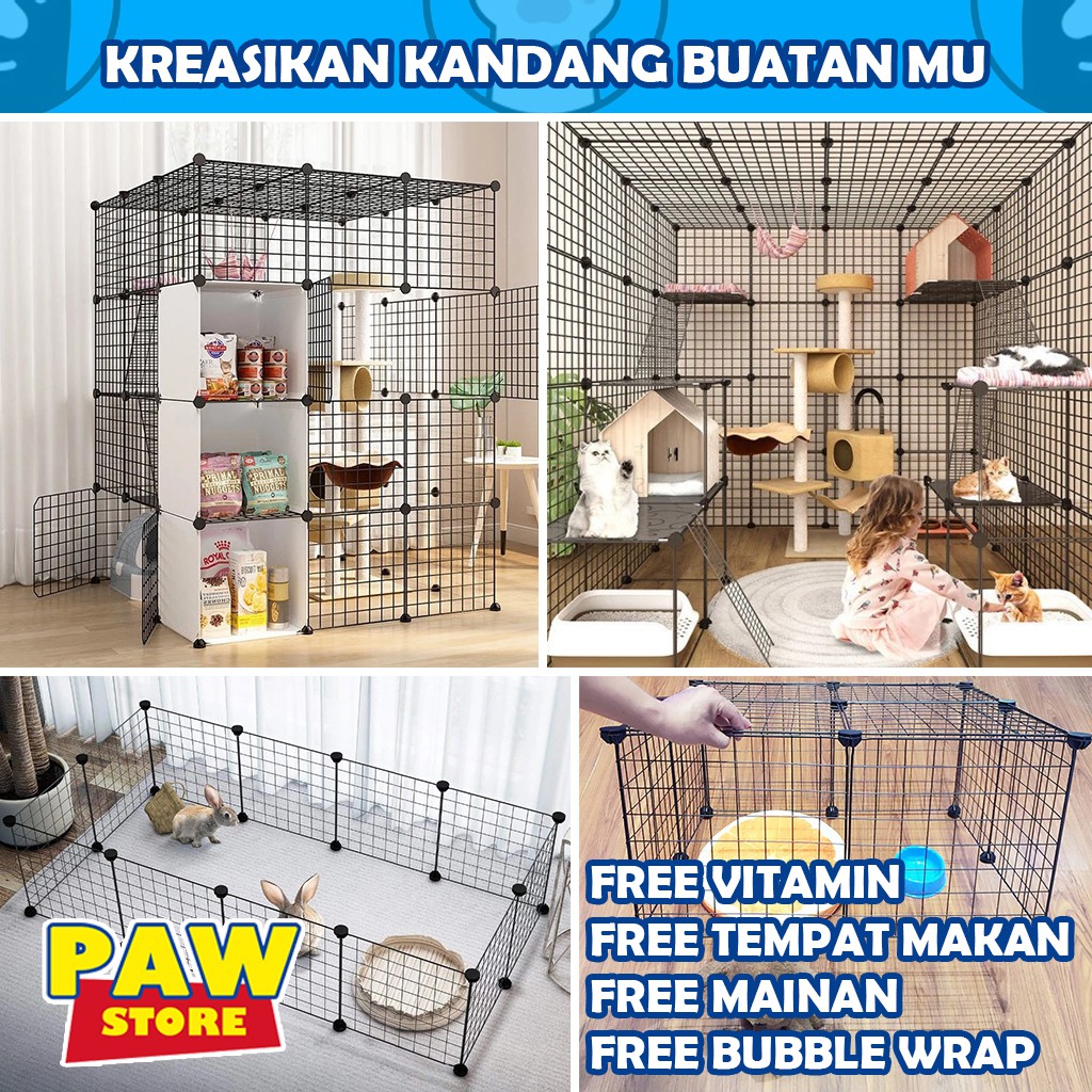 Kandang Pagar DIY isi 10 PCS FREE CONNECTOR - untuk anjing /kucing /kelinci /kura kura /Marmut-1