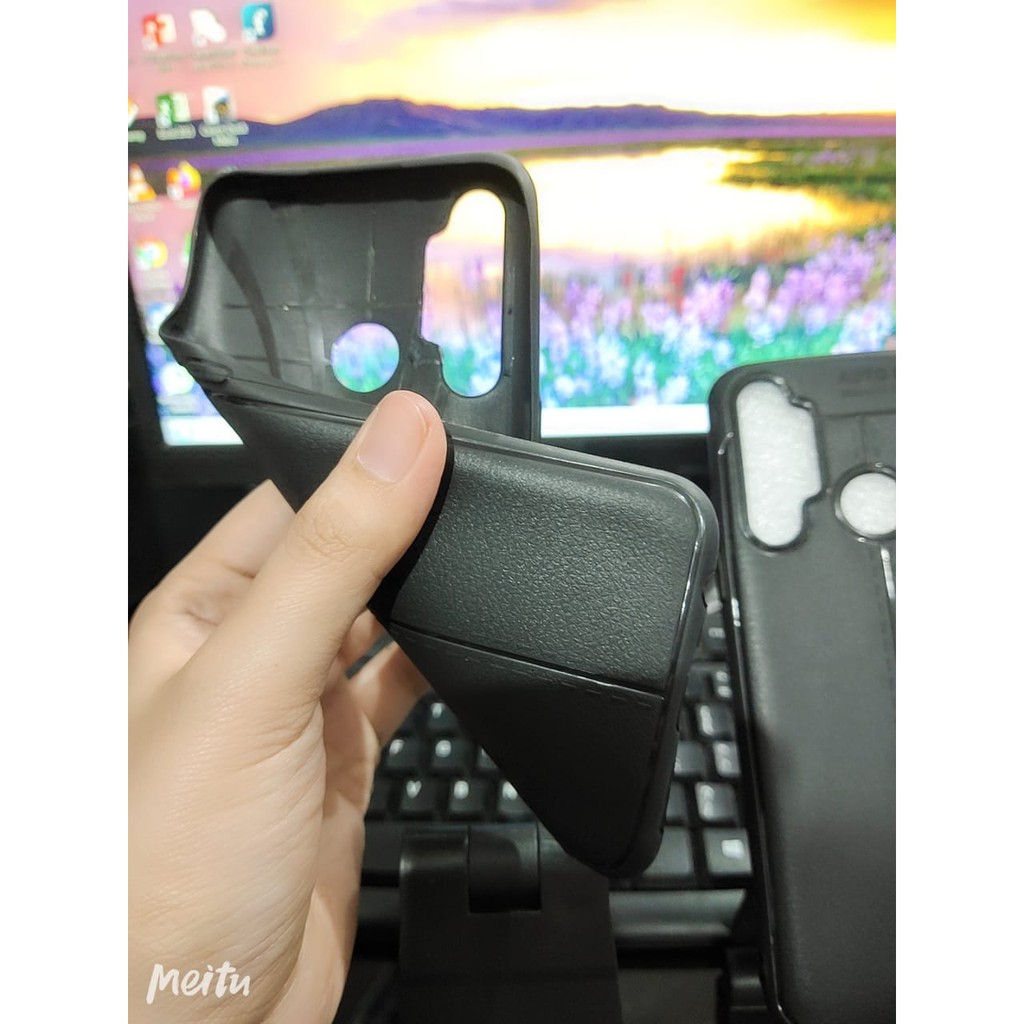 Auto Fokus Realme C3 6.5 inchi Leather Soft Case REALME C3 AUTOFOCUS Motif Kulit Jeruk