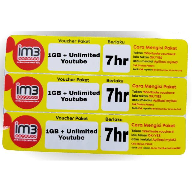 Voucher Indosat 1Gb Youtube