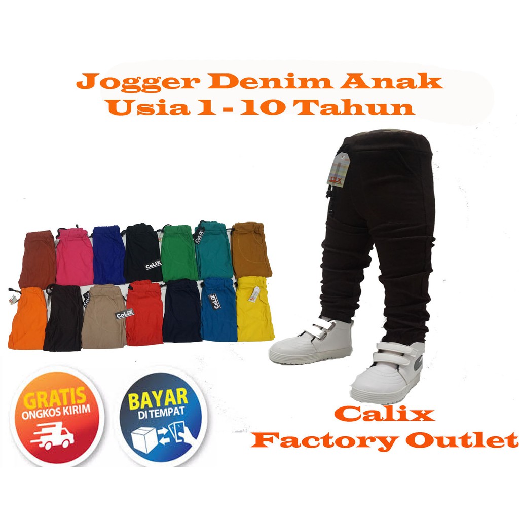 Celana Jogger Denim 3-4thn Jogger Pants Semi Denim Celana Panjang Anak  Laki - Laki