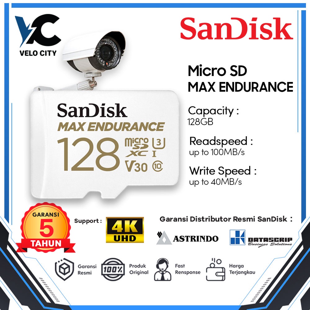 Sandisk Max Endurance MicroSDXC 128GB UHS-I V30 100MB/s - Garansi 2th