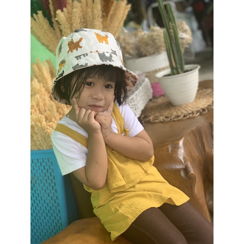 Topi kanvas bulat/bucket (anak dan dewasa)