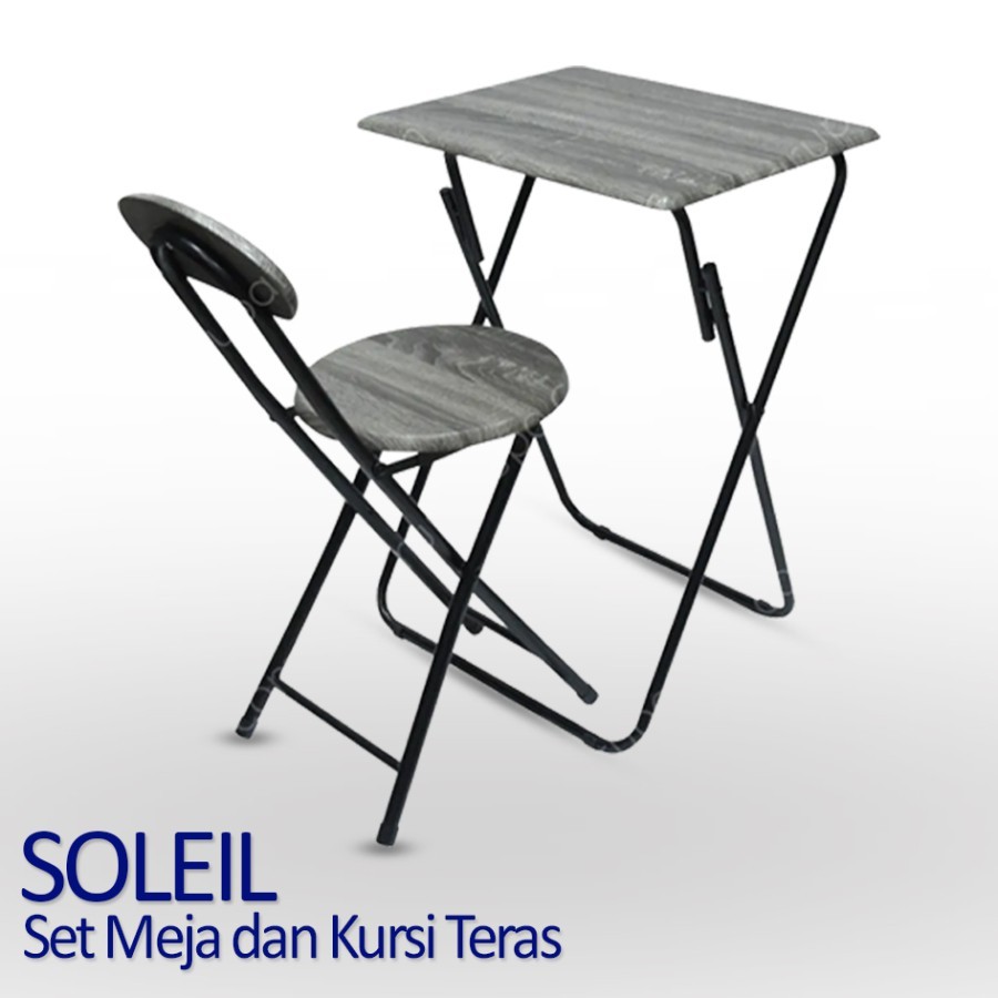 Set Meja & Kursi Teras lipat soleil / Meja dengan kursi / meja balkon