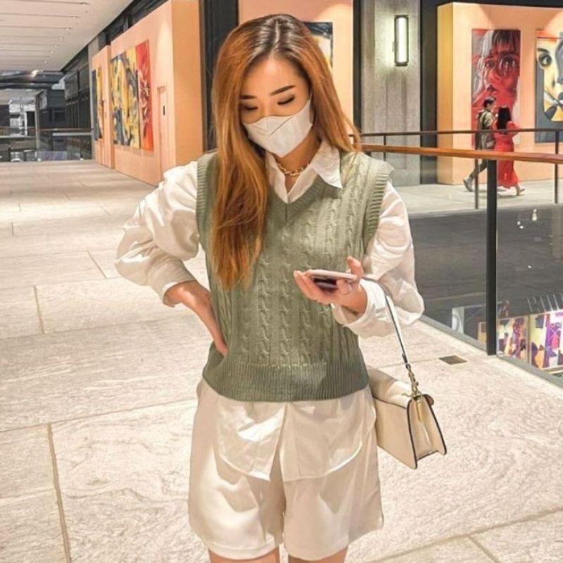 Belleza oultet baju rajut Cardigan rajut atasan wanita vest Cable