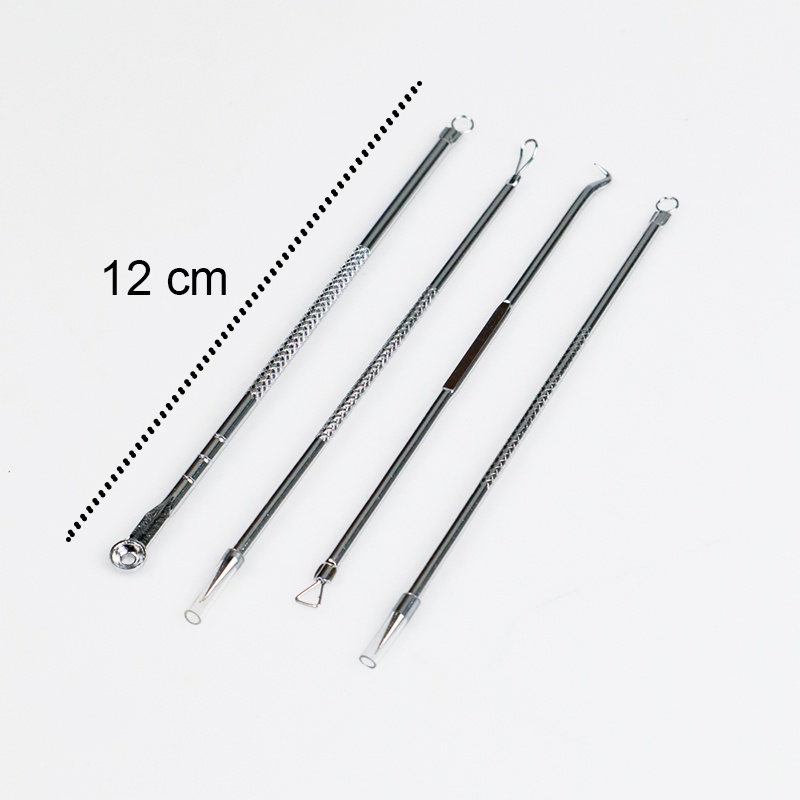 Pinset Komedo 4 Pcs Alat Pencabut Komedo dan Jerawat Blackhead Stainless