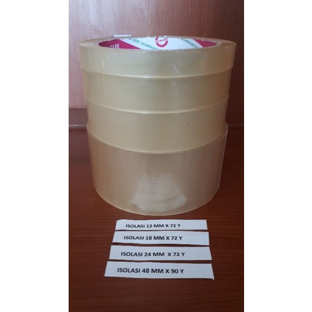 

Isolasi bening / transparan 72 yard per pack (bal)