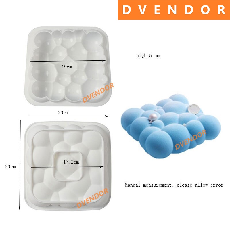 3D SILICON MOULD CLOUD CETAKAN SILIKON AWAN LOYANG TART COKLAT FONDANT SILICONE MOLD PINATA MOUSSE CAKE