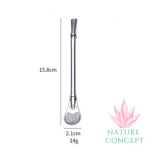 Nature Concept Stainless Steel Straw Spoon Sendok Sedotan