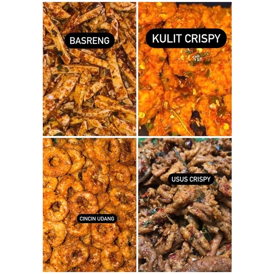 

BASRENG USUS KULIT CICIN UDANG CRISPY PEDAS DAUN JERUK