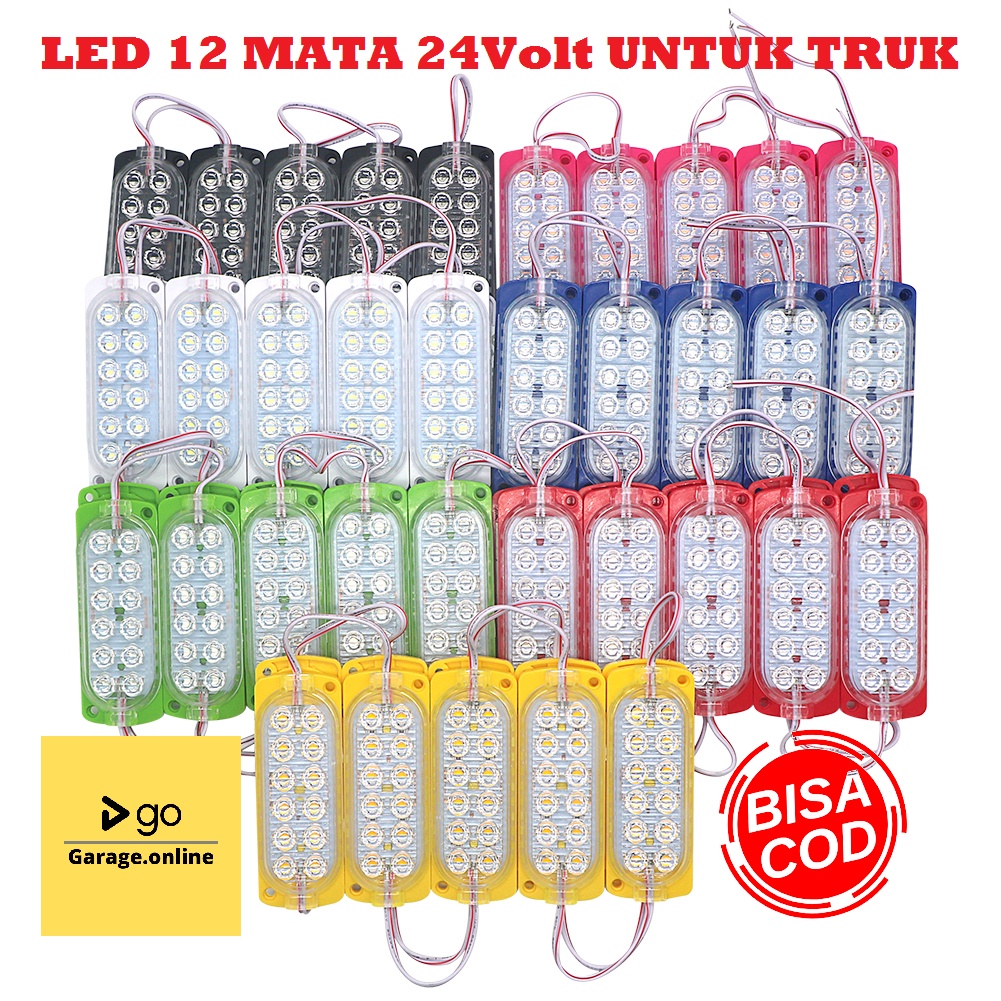 LAMPU LED 12 mata aneka macam warna 24V KHUSUS TRUK