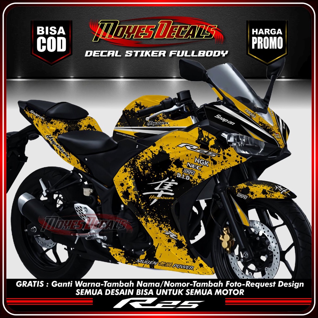 decal r25 stiker r25 decal r25 full body decal motor yamaha r25 desain hayabusa