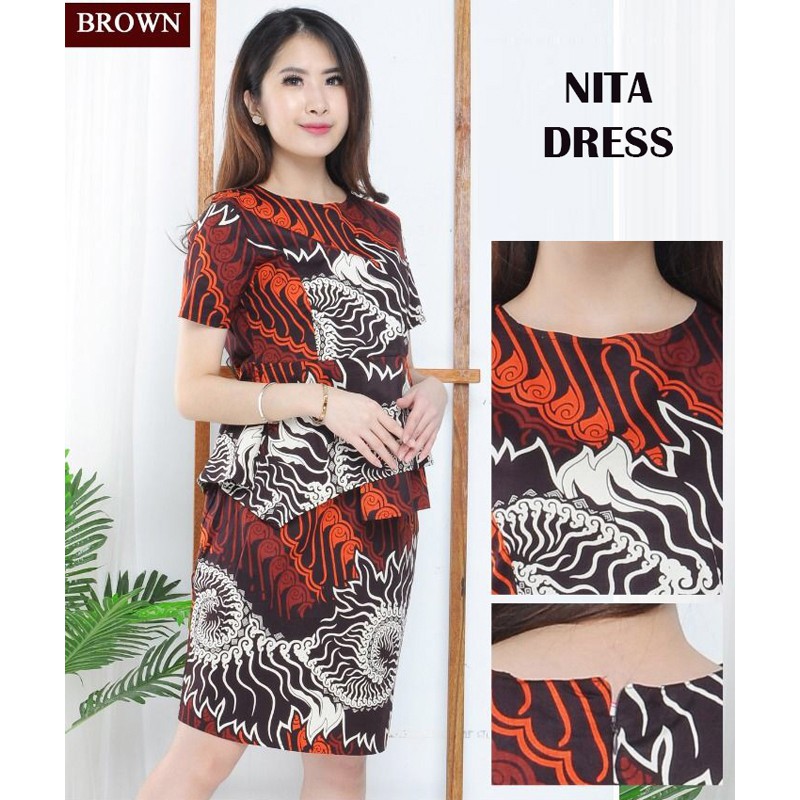 NITA DRESS SETELAN - Dress Batik Wanita Terusan Wanita