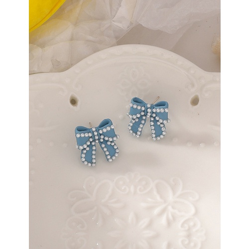 LRC Anting Tusuk Fashion A Pearl Bow Earrings