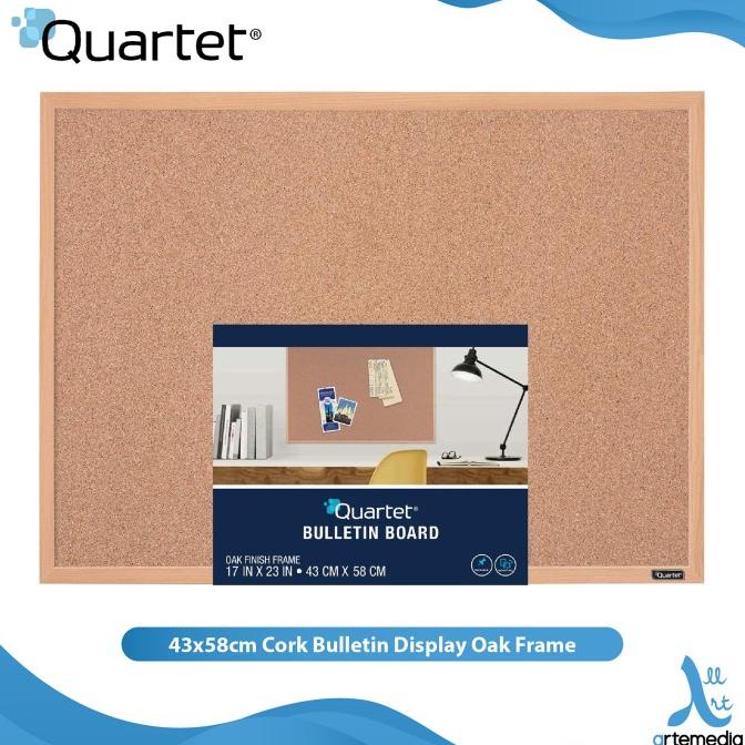 

Papan Tulis Tempel Quartet 43x58cm Cork Bulletin Display Oak Frame