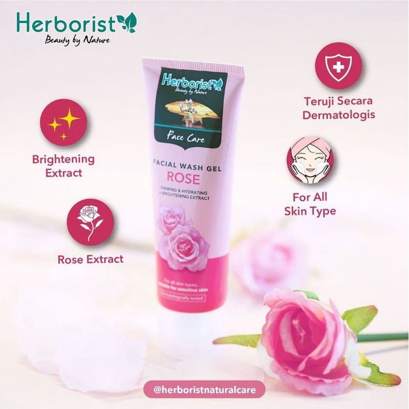 HERBORIST Rose Water and Cleansing Milk-Sleeping Mask-Facial Wash-air mawar herboris (VIC)